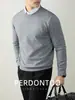 Malha Clássica de Modal Masculina Lã de Ovelha Quente e Confortável Gola Redonda Malha Masculina Outono e Inverno Suéter de Malha