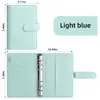 A6 Macaron Cuero PU Transfronterizo Bolsa con Cremallera para Laptop Cuaderno Manual Planificador Financiero de Presupuesto de Efectivo