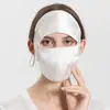 "Procesamiento y Personalización" Máscara Solar Huaye de Seda para Rostro Completo Anti-UV Seda de Morera Máscara Grande Transpirable Ciclismo