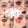 Pegatina de Tatuaje de Cicatriz Falsa para Broma Halloween Tatuaje de Horror Pegatina Puntos de Sutura Marcadores de Bala
