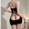 Lencería Sexy Mono Uniforme Europeo y Americano Pura Tentación para Mujer Sin Necesidad de Quitarse Tirantes Espalda Descubierta Ropa Interior Tentación Tirantes Recogidos Mujer