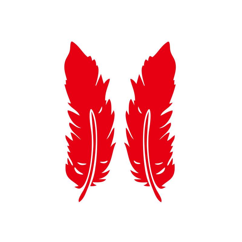 2片羽毛图红色1