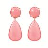 Aretes de aleación de temperamento retro europeo y americano de resina transparente geométrica redonda en forma de gota de doble capa joyería para la oreja al por mayor