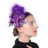 Horquilla para el pelo con plumas y flores de estilo europeo y americano, popular en Amazon, color blanco, para novias, de malla, accesorios para el cabello, ramillete para mujer