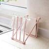 Estante de Almacenamiento Vertical Plegable de Escritorio para Trapos, Estante de Cocina para Toallas de Lavado de Platos, Estante de Almacenamiento para Tazas de Agua de Encimera sin Perforaciones