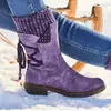 Estação independente altura da panturrilha comércio exterior tamanho grande botas Martin femininas outono e inverno novo salto quadrado cadarço traseiro botas femininas de malha europeias e americanas