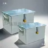 Caja de Herramientas de Hierro Galvanizado, Almacenamiento de Gran Capacidad, Caja de Carpintería de Acero Inoxidable con Cerradura, Dimensiones de la Caja de Almacenamiento de Hierro