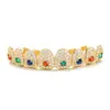 Lujo Ligero Exagerado Hip-Hop Colorido Joyería de Accesorios para Brackets Brackets de Cobre Incrustados con Circonita Dientes Llenos de Diamantes Joyería para Brackets