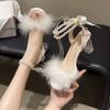 Sandalias Romanas Elegantes Versátiles de Verano para la Noche Estilo Novedoso Francés Sencillo Sandalias de Tacón Alto de Una Sola Tira