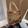 Bolsa Bento para Lonchera para Mujeres 2026 Nueva Moda Tendencia Bolso de Mano para Salir para Mujeres Ins Hecho a Mano Bolsa de Almacenamiento de Lino