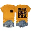 Era de mamá de bolos diversión de bolos cuello redondo casual para mujer capa base camiseta Amazon transfronteriza holgada manga corta