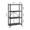 No requiere instalación, estantería plegable simple, de pie, móvil, para almacenamiento en sala de estar, estantería para niños, hierro forjado, estante de almacenamiento para el hogar