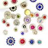 Flor de doble capa de tamaño transfronterizo mezclada con placa de girasol de 100 colores, hebilla de diamante de cristal cosida a mano, accesorios de joyería DIY