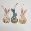 Suministros de Decoración de Pascua Nuevos Transfronterizos Colgante de Conejo de Madera Escandinavo Ins Hogar Lindo Colgante de Bosque