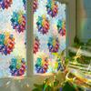 Xc9069 Creativo Colorido Flor de Loto Hogar Puerta de Vidrio Ventana Decoración Pegatina Adsorción Electrostática Láser Comercio Exterior Mayoreo