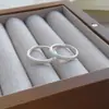 Anel Casal S999 Prata Pura Jateada Gipsofila Design Simples de Nicho Par de Anéis Abertos de Alto Padrão