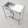 Pia de Cozinha em Aço Inoxidável, Bacia para Lavar Vegetais, Pia para Lavar Louça com Suporte, Bancada de Trabalho, Lavatório para Uso Doméstico