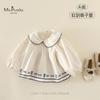 Nueva Colección Otoño Madrid Ropa Infantil Suéter Suave para Bebés Niñas con Cuello de Muñeca Estilo Marinero