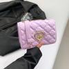 Textura rombo cadena para ir al trabajo Bolso de mujer 2024 Nuevo hilo de bordado bolsa con relieve moda hombro bandolera bolso cuadrado pequeño moda
