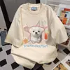 Camiseta Divertida e Fofa com Estampa de Desenho Animado Manga Curta 2026 Verão Novo Estilo Casual Solta e Versátil Roupa de Trabalho Top com Gola Redonda