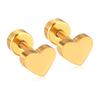 Pendientes de Corazón con Cierre de Rosca, Moda Transfronteriza, Elegantes y Versátiles, Colores Mixtos, Pendientes Pequeños, Fabricante de Pendientes de Acero Inoxidable