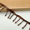 4cm 6 Peças Cristal Feito à Mão com Contas Franja de Borla Pingente Estilo Lanterna Acessório de Cintura para Vestido Renda