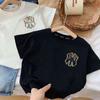 2026 Nueva Camiseta de Manga Corta de Verano para Niños Algodón Puro Niños y Niñas Estilo Japonés Camiseta Base de Color Sólido para Bebé Marca de Moda Letra t