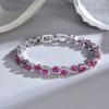 Rubí sintético Óvalo incrustado pulsera dulce de alta calidad a la moda personalidad versátil chica corindón rojo 5# pulsera