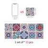 Comercio Exterior Impermeable Estilo Europeo Color Retro Adhesivos para Azulejos de Flores Baño Cocina DIY Empalme Creativo Adhesivos de Pared para Azulejos