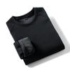Suéter para Hombre Manga Larga Primavera y Otoño Terciopelo Combinable Base Terciopelo de Doble Cara Camiseta Marca de Moda para Hombre Casual Sonriente