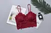 Top Tubinho de Renda Costas Abertas Tamanho Grande para Mulheres com Bojo, Anti-Exposição, Camisola Lingerie Estilo Francês