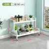Soporte de Flores de Hierro Forjado de Múltiples Niveles para Balcón de Pie con Ruedas Estante Móvil para Macetas Estante de Almacenamiento de Plantas para Exterior e Interior Venta al por Mayor Transfronteriza