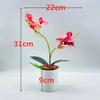 Planta Envasada Simulada Phalaenopsis Simulada Filme de Impressão 3D Phalaenopsis de Cinco Flores de Duas Hastes Bonsai Flor Artificial Planta Envasada