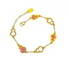Pulsera de Calabaza Nafu Esmaltada Oro Arena Vietnamita Nueva Chinoiserie Lujo Accesible Corte de Alta Gama Doble Adorno de Mano Fu y Lu