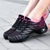 Sapatos de Dança Quadrada Femininos Novos Sola Macia Adulto Jazz Sapatos de Dança Respiráveis Femininos Salto Médio Sapatos de Dança Pretos para Uso Externo