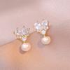 Pendientes de mujer vintage con perlas naturales de agua dulce, estilo Ins, pendientes de amor, moda, dulces, originales, diarios, pendientes de corazón