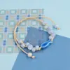 Pulsera de cerámica de Jingdezhen, nueva y que no se decolora, para estudiantes mujeres, pulsera de cuentas de estilo antiguo, pulsera de cerámica fresca y moderna