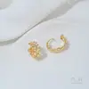 Pendientes de Corazón Color Melocotón Rellenos de Oro de 14K, Pendientes de Corazón de Color Ecológicos, Ganchos Franceses para Orejas, Pendientes de Moda Hechos a Mano para Bricolaje de Celebridades de Internet