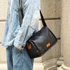Bolso de Hombro para Hombre de Cuero Curtido Vegetal, Bolso Cruzado de Piel Genuina, Bolso Mensajero, Bolso Casual Versátil para Hombre