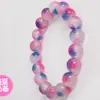 Pulseira de contas redondas de calcedônia pêssego flor de pêssego círculo único cor pêssego rosa pulseira de pedra sintética ágata cor de caramelo vermelho