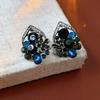 Pendientes de racimo de flores de cerámica de diamante de aguja plateada diseño de temperamento dulce Corea del Sur pendientes de moda al por mayor mujeres