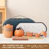 Set de Té para Viaje al Aire Libre Portátil Pequeño Set Viaje Una Tetera Cuatro Tazas Camping Taza Rápida Portátil Preparación de Té al Aire Libre