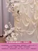 2026 Fundo de Casamento Decoração de Local Decoração de Recepção de Casamento Roupão de Noivado Branco Estilo Francês Fundo para Foto de Hotel
