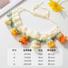 Collar de Flores para Perro y Gato Transfronterizo Tejido a Mano Bufanda para Mascotas de Año Nuevo Halloween Perros Pequeños Bufanda Babero Bufanda