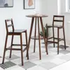 Mesa de Bar Doméstica Mesa Redonda Pequena Cadeira Simples para Varanda Café Banqueta Alta Combinação Pernas de Madeira Maciça Nórdico Loja de Chá com Leite