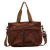 Bolsa de ombro transfronteiriça de grande capacidade, bolsa tote fashion, bolsa de veludo cotelê retrô para o dia a dia, bolsa de mão casual e versátil, bolsa transversal