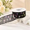 Lazo de Cinta de Organza con Lentejuelas de 4 cm Tela DIY Material de Manualidades Embalaje de Ramo de Regalo Cinta Estampada de Borde Festoneado