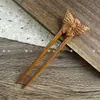 Novo Grampo de Cabelo Dourado de Sândalo Estilo Chinês Grampo de Cabelo Gatinho Fofo Acessório de Cabeça Antigo para Mulheres Cheongsam Hanfu