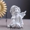 Adornos de ángel vintage de estilo europeo, estatua de yeso de resina de estilo americano, escultura de angelita, accesorios de decoración de escritorio