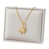 Collar de Girasol Multielemento Microincrustado con Diamantes de Lujo Ligero Transfronterizo Europeo y Americano Cadena para Clavícula Elegante y de Gama Alta Retro para Niñas